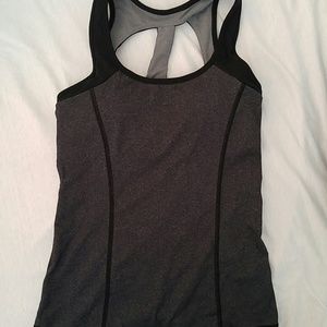 Grey and Black Work Out Top